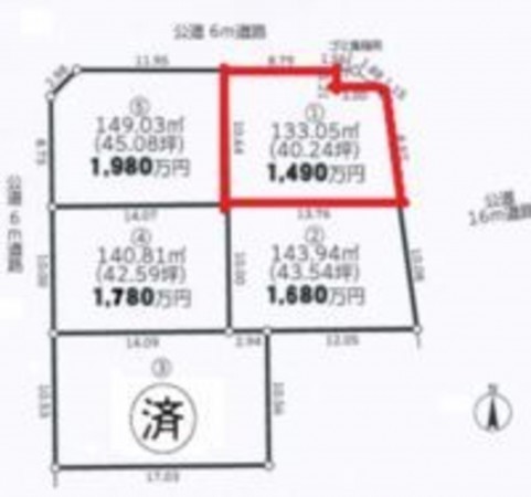 桶川市上日出谷南、土地の間取り画像です