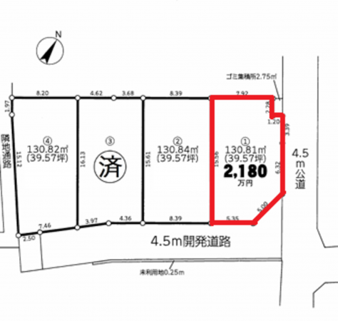 北本市本町、土地の間取り画像です