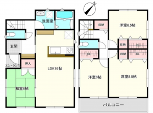 桶川市坂田東、中古一戸建ての間取り画像です