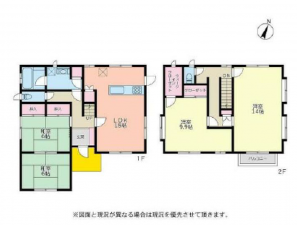 北本市二ツ家、中古一戸建ての間取り画像です