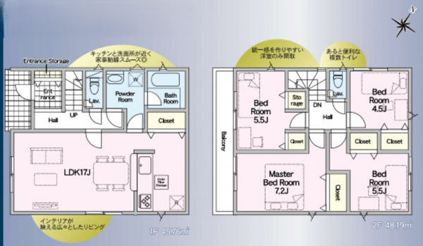 北本市宮内、新築一戸建ての間取り画像です
