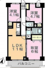 桶川市寿、マンションの間取り画像です
