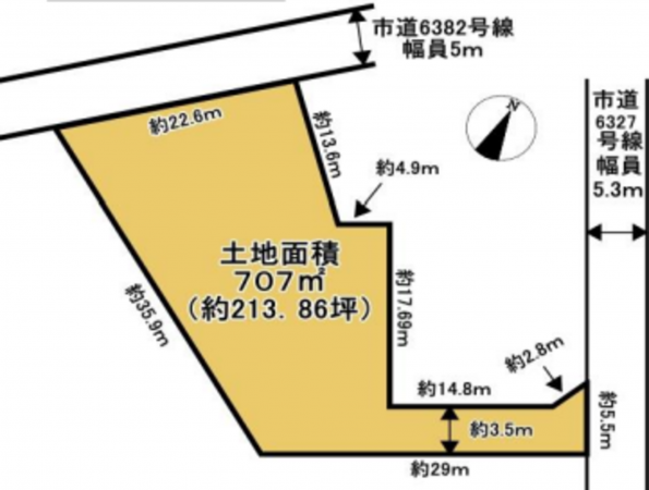 桶川市、土地の間取り画像です