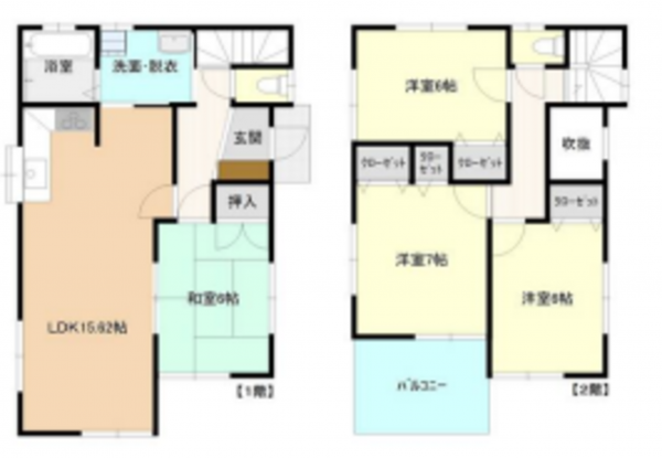 北本市中丸、中古一戸建ての間取り画像です
