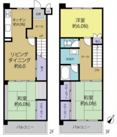 桶川市、マンションの間取り画像です