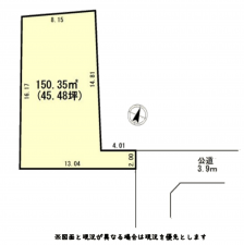 北本市中丸、土地の間取り画像です