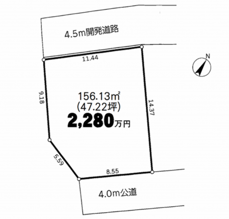 北本市本町、土地の間取り画像です