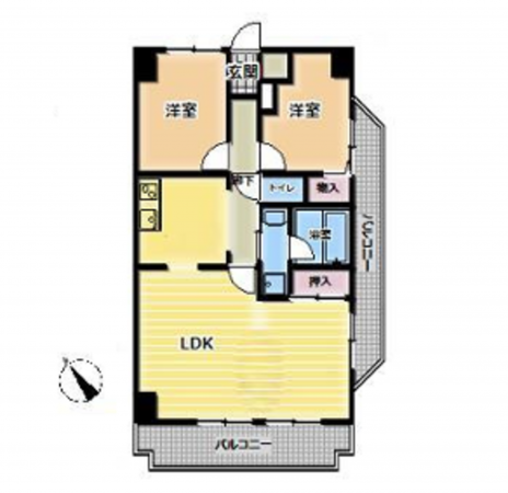 北本市朝日、マンションの間取り画像です