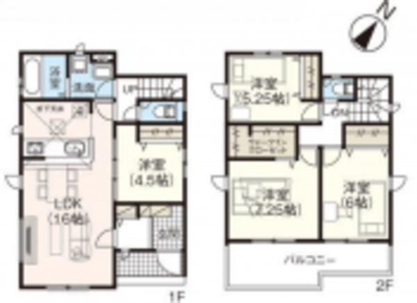 北本市東間、新築一戸建ての間取り画像です