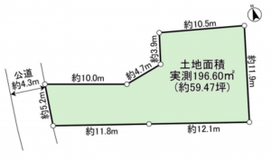 北本市本町、土地の間取り画像です
