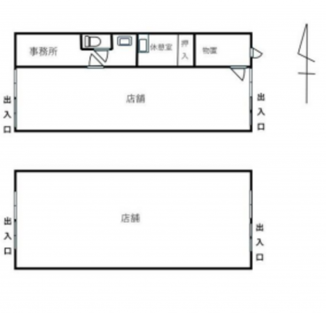 桶川市、収益物件/店舗事務所の間取り画像です