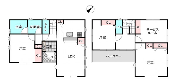 桶川市上日出谷南、新築一戸建ての間取り画像です