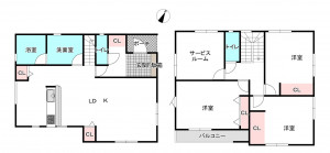 桶川市上日出谷南、新築一戸建ての間取り画像です