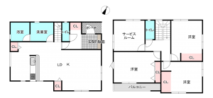 桶川市上日出谷南、新築一戸建ての間取り画像です
