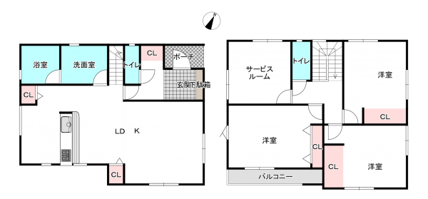桶川市上日出谷南、新築一戸建ての間取り画像です