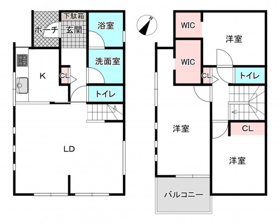 桶川市上日出谷南、新築一戸建ての間取り画像です
