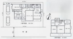 桶川市下日出谷西、中古一戸建ての間取り画像です