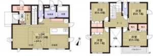 桶川市上日出谷南、中古一戸建ての間取り画像です