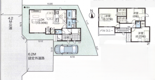 桶川市上日出谷南、新築一戸建ての間取り画像です
