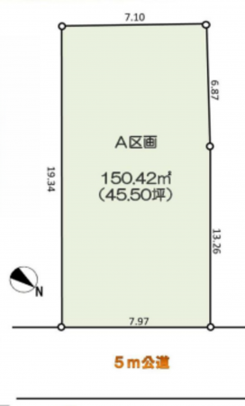 桶川市朝日、土地の間取り画像です