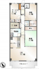 北本市朝日、マンションの間取り画像です