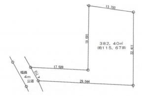 桶川市坂田西、土地の間取り画像です