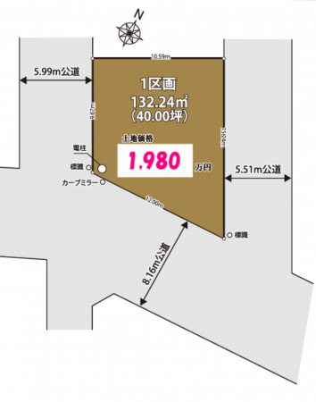 北本市二ツ家、土地の間取り画像です