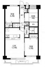桶川市西、マンションの間取り画像です