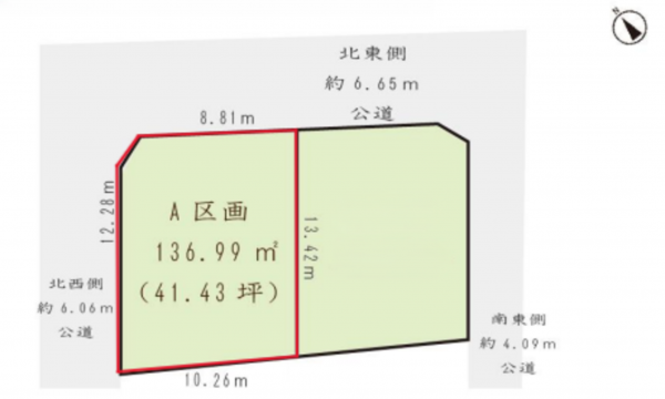 北本市中丸、土地の間取り画像です
