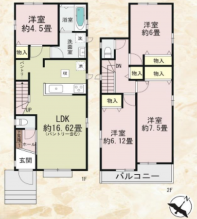 北本市北本、新築一戸建ての間取り画像です