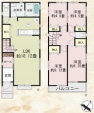 北本市北本、新築一戸建ての間取り画像です