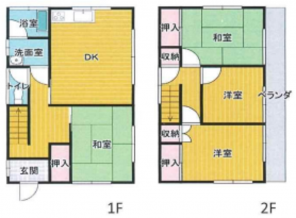 北本市本宿、中古一戸建ての間取り画像です