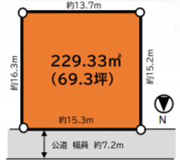 北本市本町、土地の間取り画像です