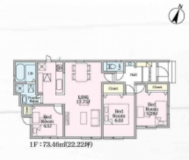 桶川市上日出谷南、新築一戸建ての間取り画像です