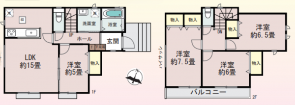 北本市東間、新築一戸建ての間取り画像です