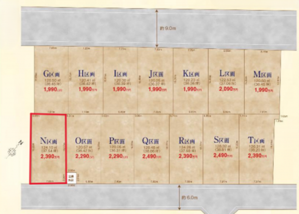 北本市宮内、土地の間取り画像です