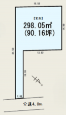 北本市東間、土地の間取り画像です