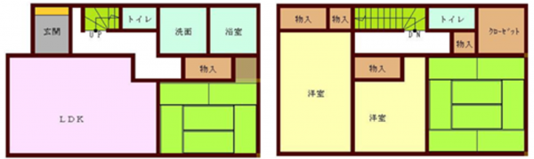 桶川市、中古一戸建ての間取り画像です