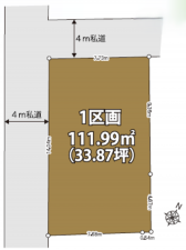 桶川市南、土地の間取り画像です
