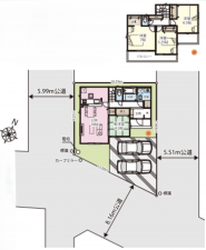 北本市二ツ家、新築一戸建ての間取り画像です