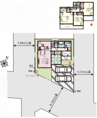 北本市二ツ家、新築一戸建ての間取り画像です