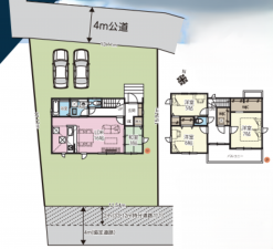 桶川市、新築一戸建ての間取り画像です