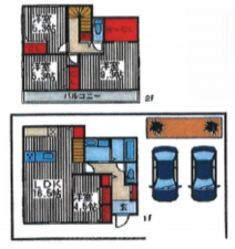 北本市中丸、中古一戸建ての間取り画像です