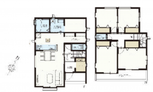 北本市宮内、新築一戸建ての間取り画像です