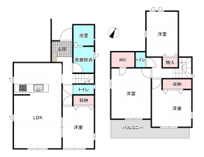 北本市宮内、新築一戸建ての間取り画像です