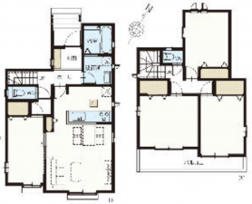 北本市宮内、新築一戸建ての間取り画像です