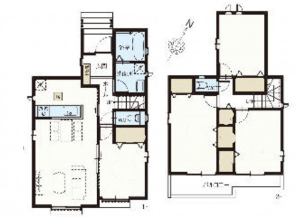 北本市宮内、新築一戸建ての間取り画像です