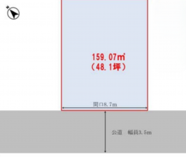 桶川市北、土地の間取り画像です