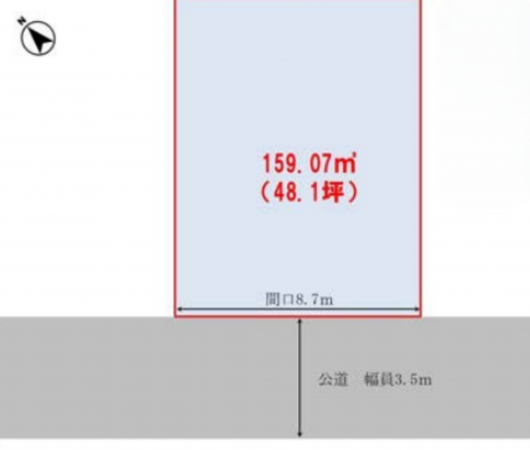 桶川市北、土地の間取り画像です