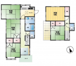 北本市西高尾、中古一戸建ての間取り画像です